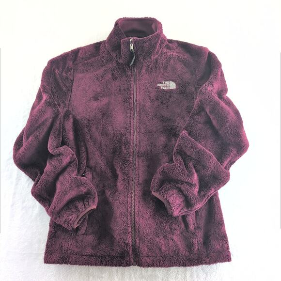 The North Face Osita Sherpa Teddy Cozy Fuzzy Plum Full Zip Jacket Women's Medium - Picture 1 of 10